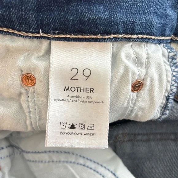 MOTHER Denim Womens Jeans Insider Crop Step Fray Size 29 Home Movies - Picture 8 of 11